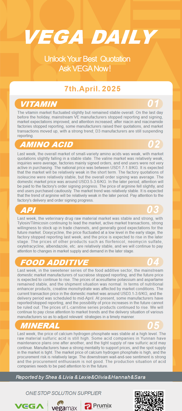 Vega Daily Dated on Apr 7th 2025 Vitamin Amino Acid APl Food Additives.jpeg